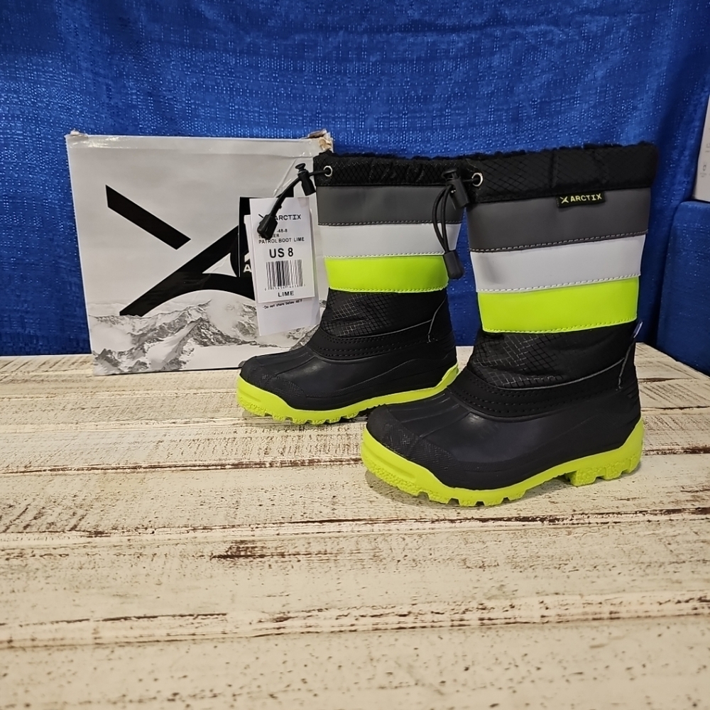 Arctix Patrol Boot Lime Toddler Size 8 Black/Gray/Green NEW‎ With Tags & Box